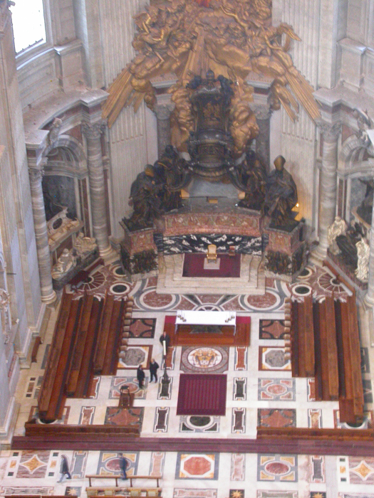 Vatican, Saint Peter's basilica view of altar from dome